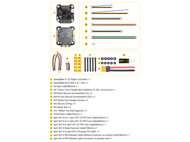 SpeedyBee F722 V3 (польотний контролер F7 + регулятор 4в1 50A), Світлина 6