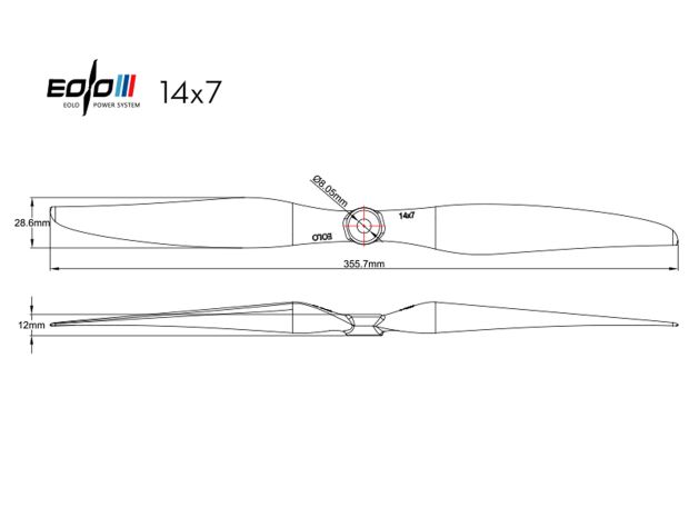 Пропелер SunnySky Eolo 14x7E, Світлина 3
