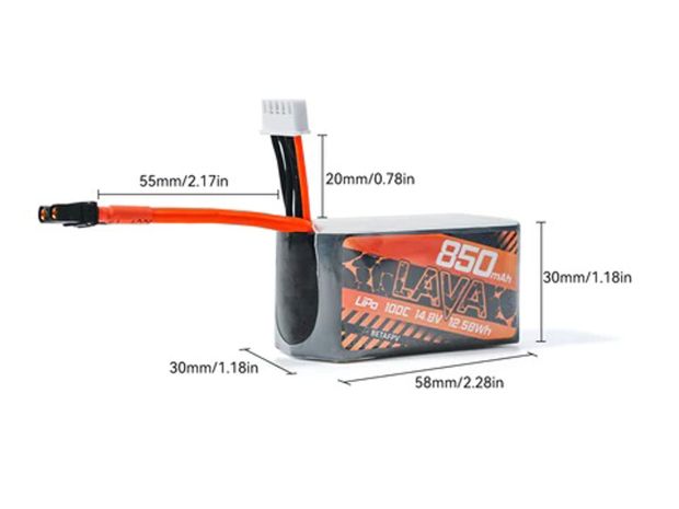 Акумулятор BetaFPV LAVA 850mAh 4S 100C, Фото 3