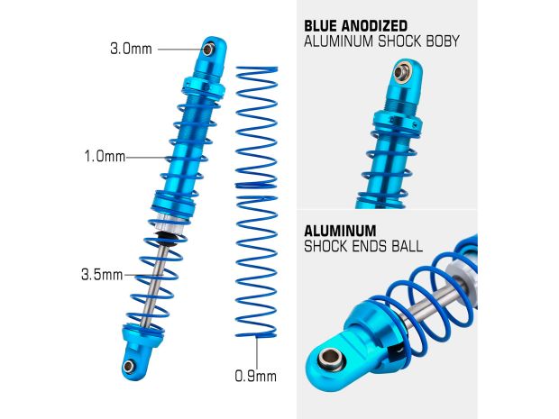 Масляні амортизатори Readytosky D90 110мм пара (сині), Світлина 2