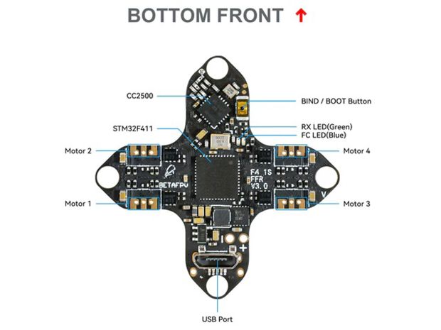 Польотний контролер BetaFPV F4 1S 5A AIO Classical (SPI Frsky), Світлина 3