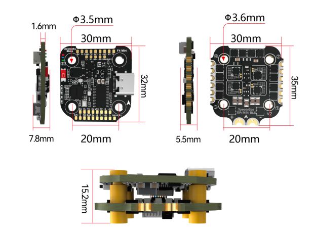 SpeedyBee F405 Mini (польотний контролер F4 + регулятор 4в1 35A), Фото 8