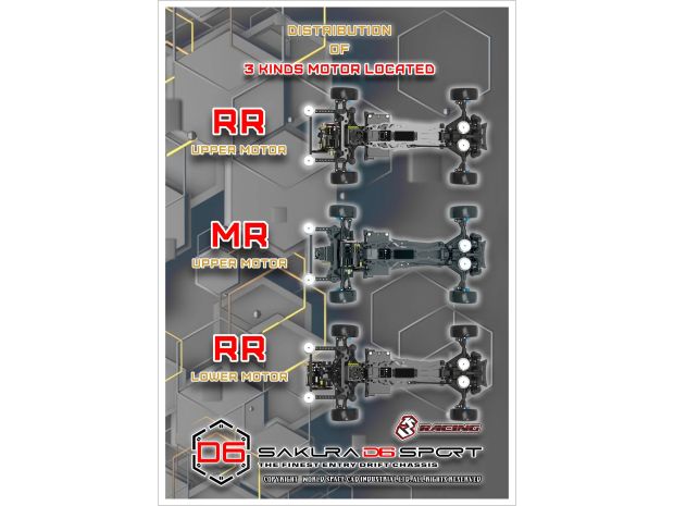 Комплект шасі для дрифту 3Racing Sakura D6 1/10 (KIT), Фото 4