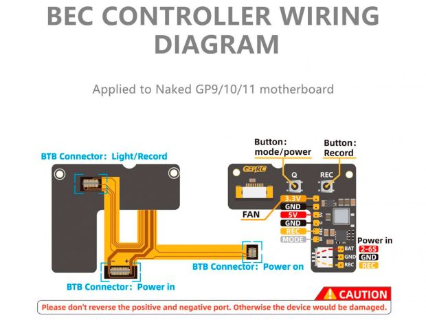 Корпус GEPRC GP10 Naked для камери GoPro HERO10 (з BEC-Board), Світлина 7