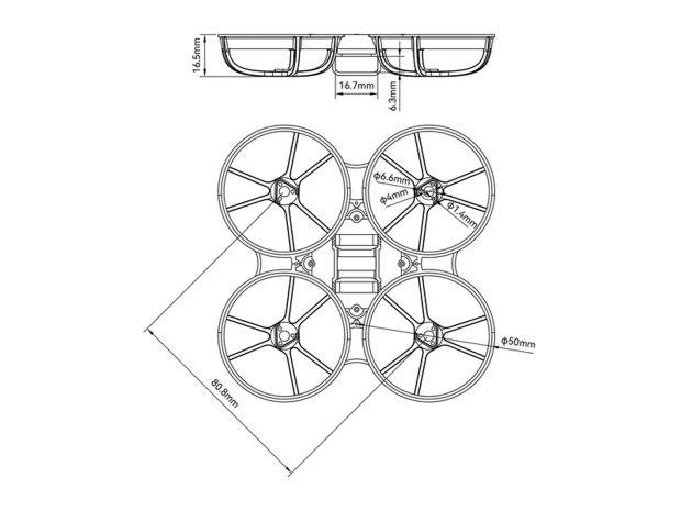 Рама BetaFPV Meteor75 Pro Whoop (Transparent Gray), Фото 3
