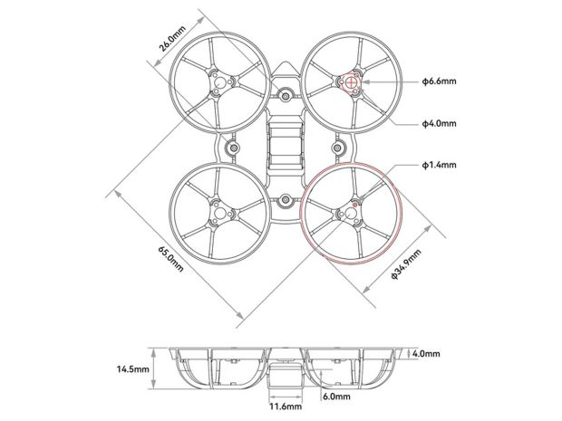 Рама BetaFPV Air65 Whoop (Transparent Purple), Фото 3