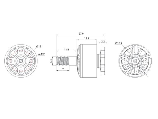 Двигун безколекторний T-Motor Velox V1507-3800kv (4S), Фото 6