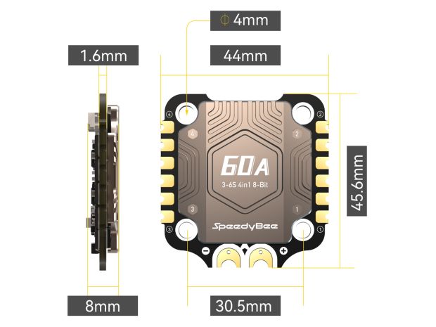 Регулятор безколекторний 4в1 SpeedyBee BLS 60A (BLHeli_S), Світлина 6