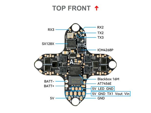 Польотний контролер BetaFPV G4 Matrix V1.1 4в1 (ELRS 2.4ГГц), Світлина 4