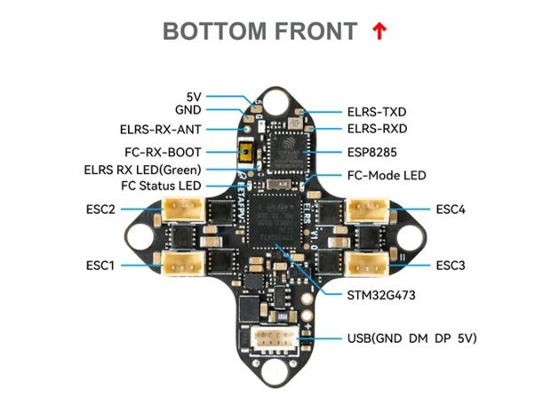 Польотний контролер BetaFPV G4 Matrix V1.1 4в1 (ELRS 2.4ГГц), Світлина 5