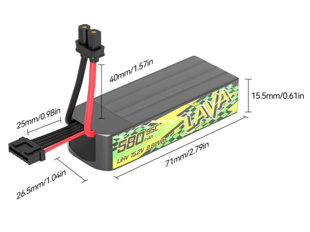 Акумулятор BetaFPV LAVA II HV 580mAh 4S 95C, Світлина 2