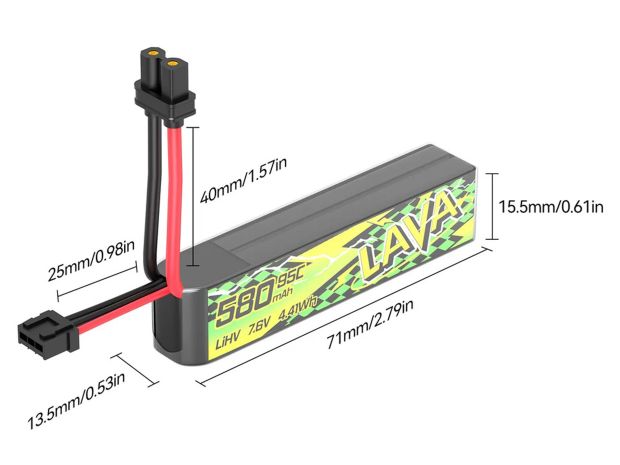 Акумулятор BetaFPV LAVA II HV 580mAh 2S 95C, Світлина 2