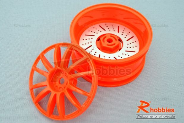 Комплект дисків коліс для шосейних автомоделей 1/10 (Червоні), Фото 1