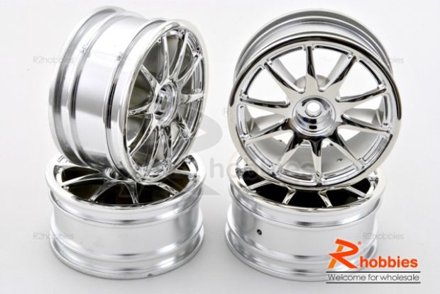 Комплект дисків коліс для шосейних автомоделей 1/10 (Срібні), Фото 1