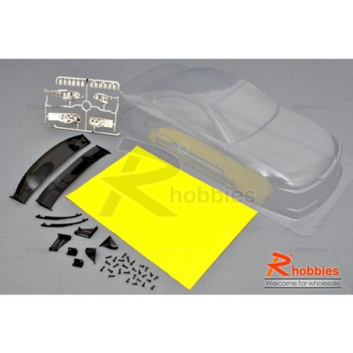 1/10 RC On-Road Car Nissan Silvia S15 PVC Transparent 180mm Body with Light Box, Rear Spoiler & Mask, Світлина 2