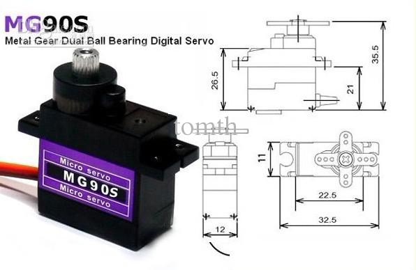 Сервомеханізм аналоговий MG90S 13g/2.2kg/0.11sec (4.8В), Фото 4