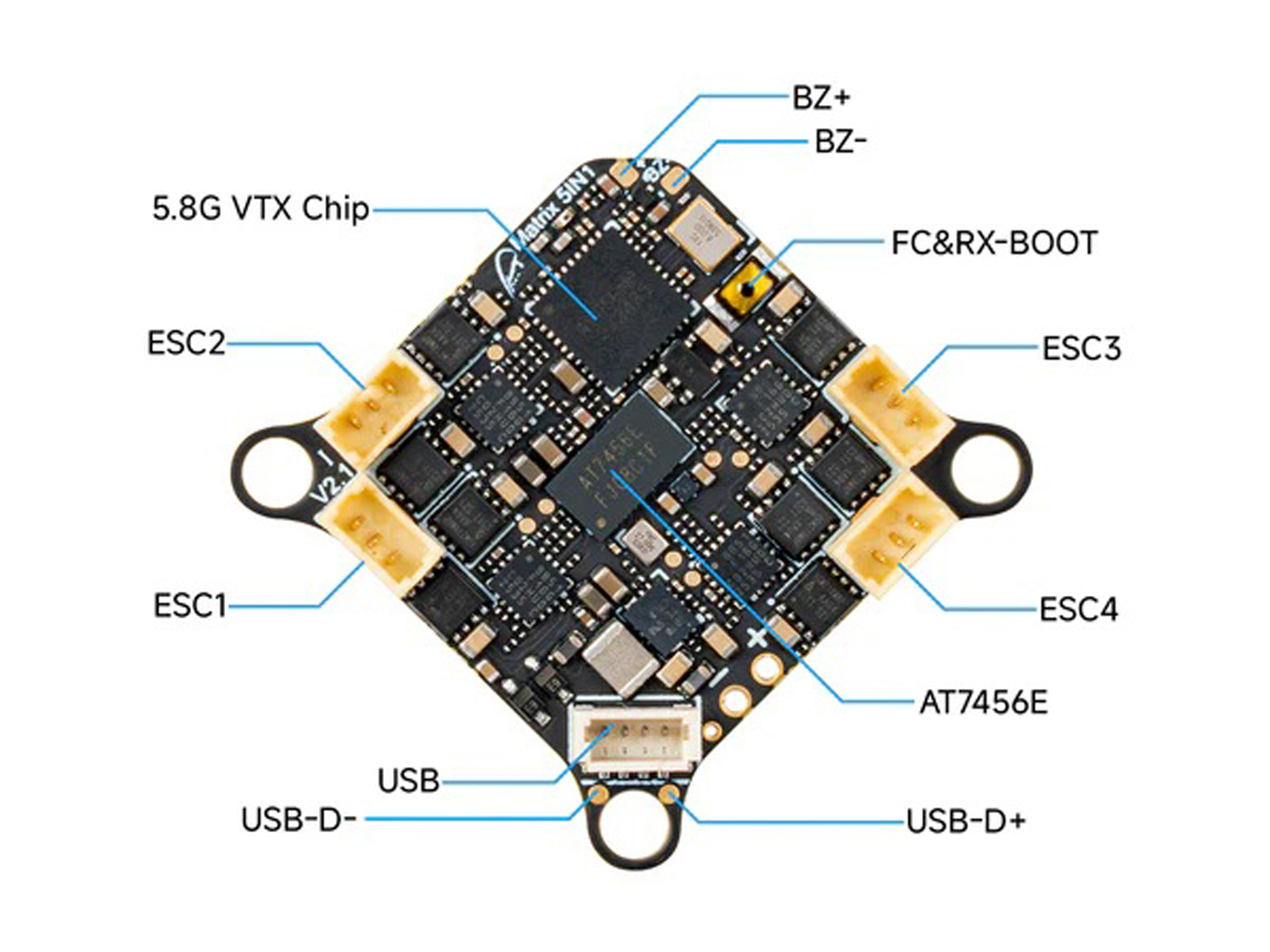 Польотний контролер BetaFPV G4 Matrix 1S 5в1 (ELRS 2.4ГГц), Фото 4