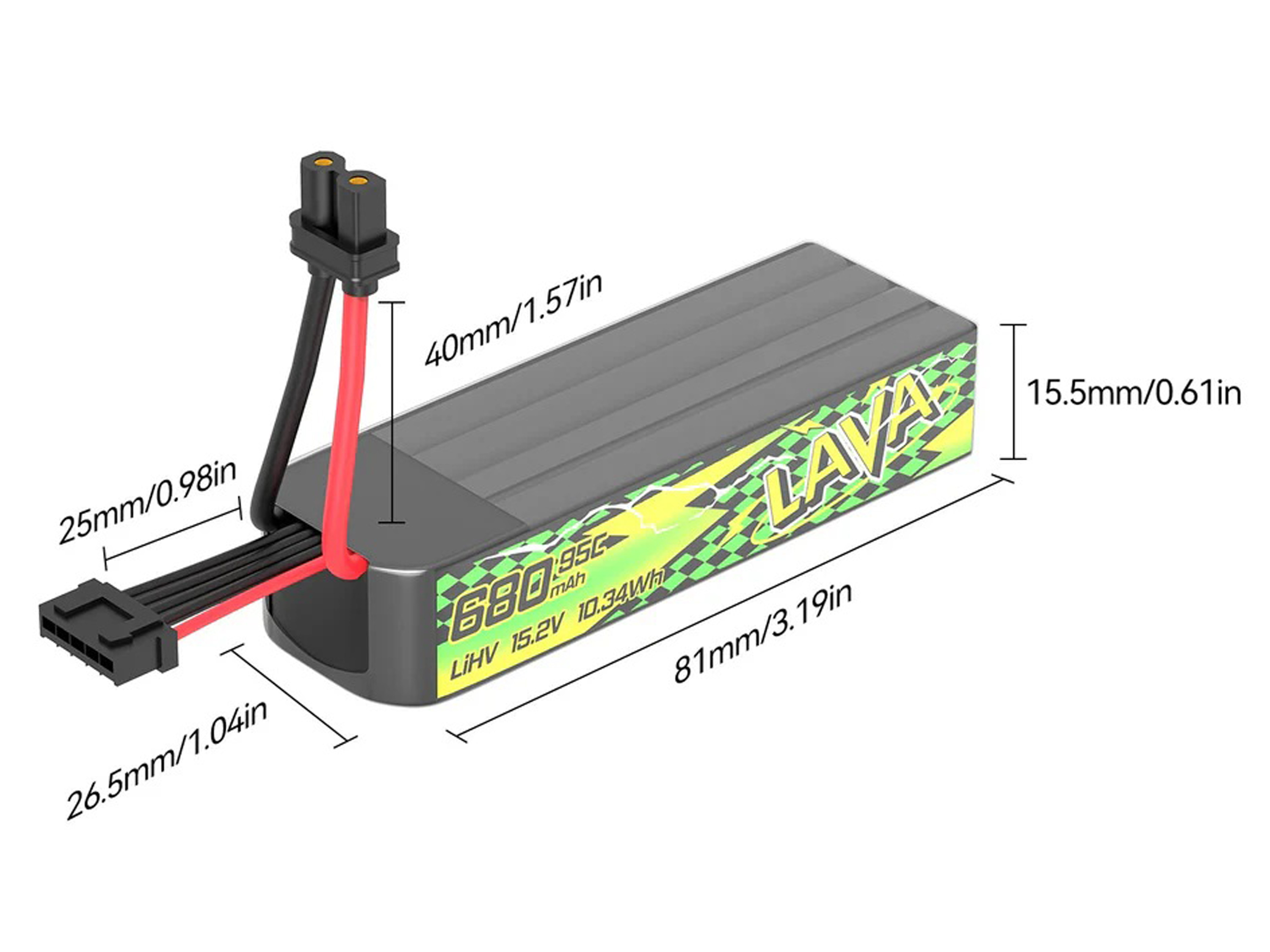 Акумулятор BetaFPV LAVA II HV 680mAh 4S 95C, Світлина 2