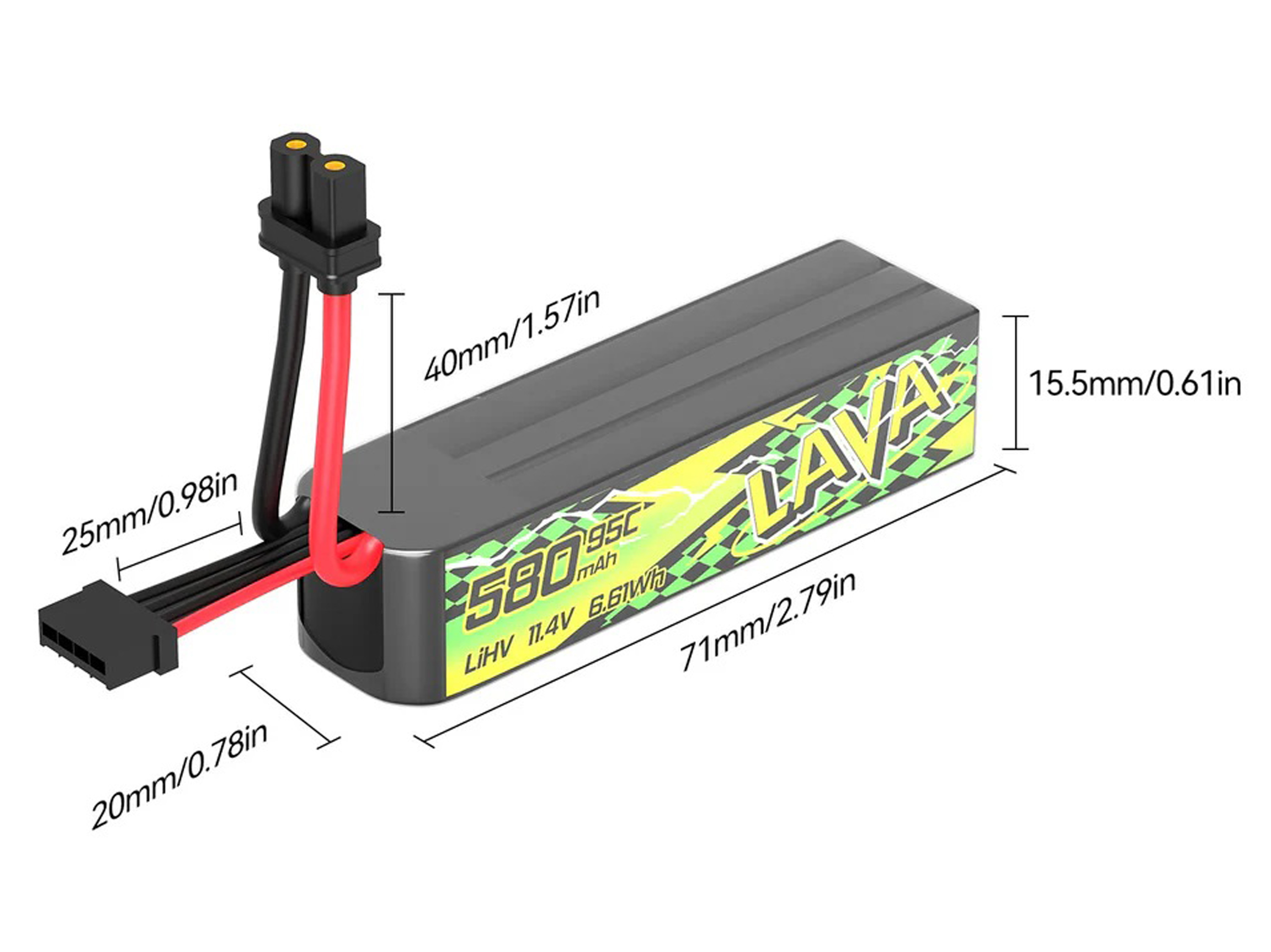 Акумулятор BetaFPV LAVA II HV 580mAh 3S 95C, Світлина 2
