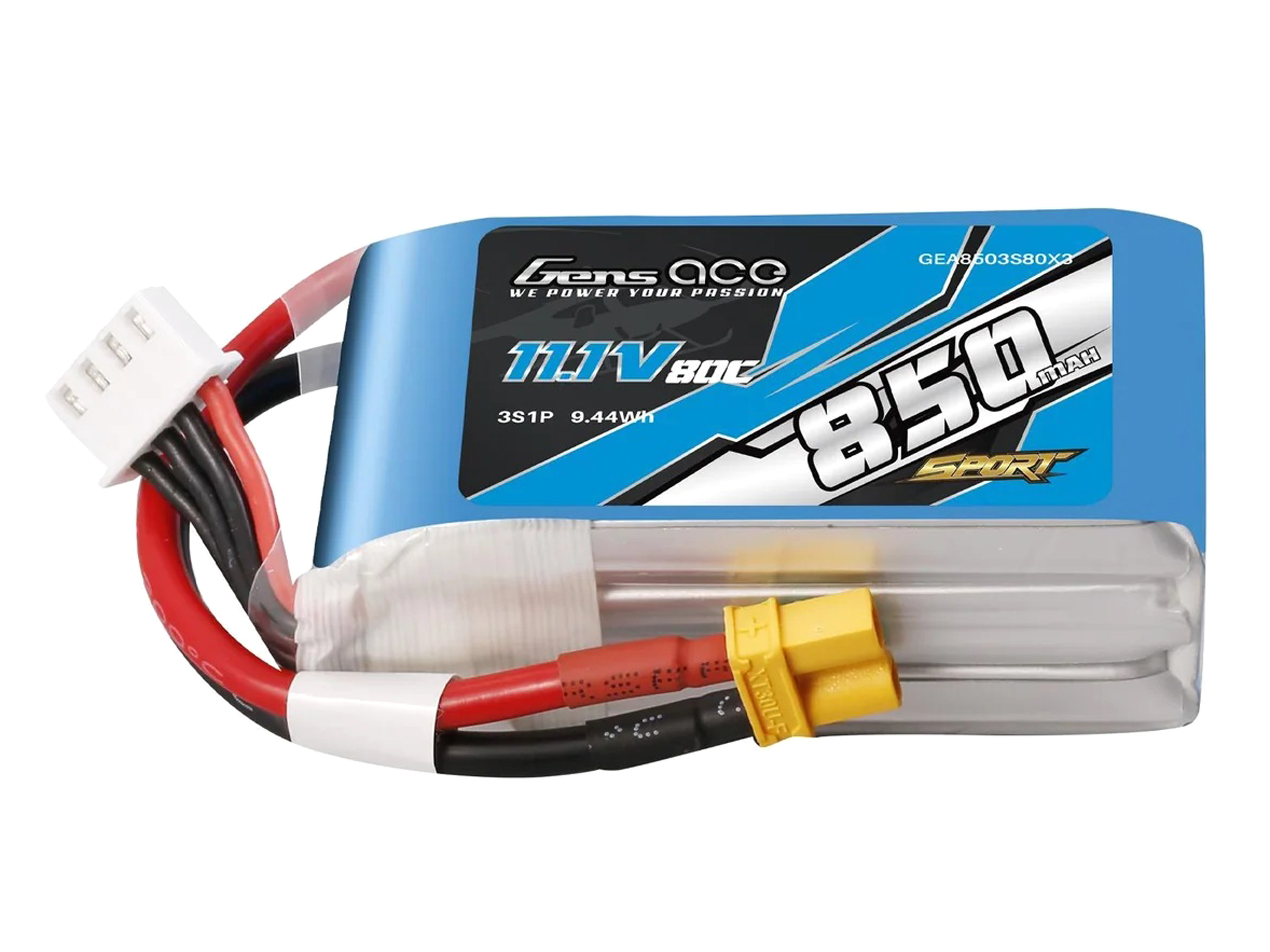 Акумулятор Gens Ace Sport 850mAh 3S 80C, Світлина ware-image.php