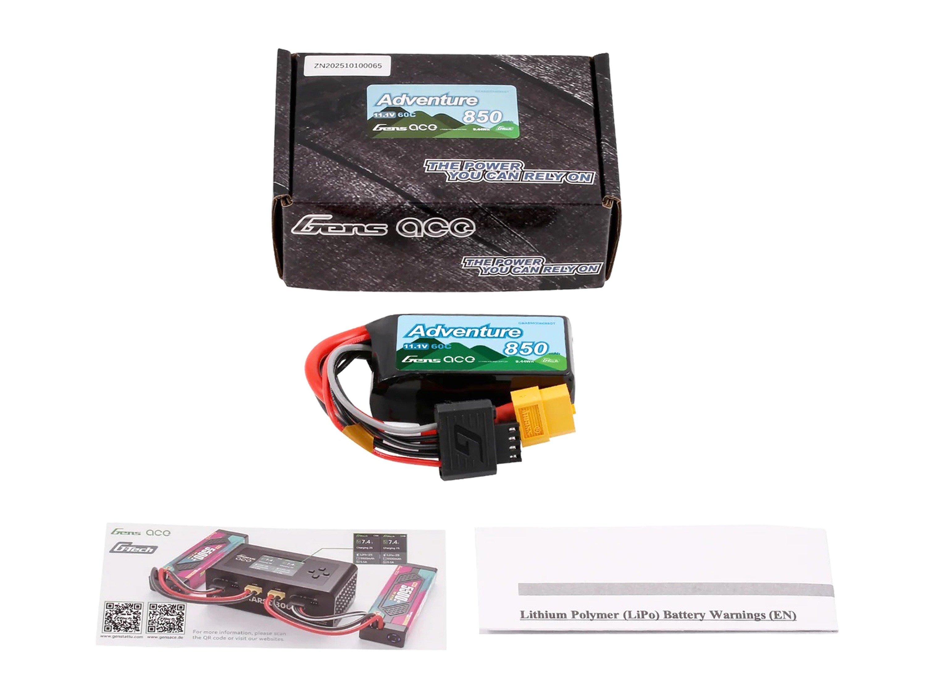 Акумулятор Gens Ace Adventure 850mAh 3S 60C (G-Tech), Фото ware-image.php