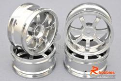Комплект дисков колес для шоссейных автомоделей 1/10 RC Car (Серебряные)