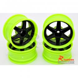 Комплект дисков колес для шоссейных автомоделей 1/10 (зелено-черные)