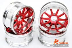 Комплект дисков колес для шоссейных автомоделей 1/10 (красные)