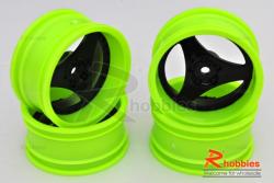 Комплект дисков колес для шоссейных автомоделей 1/10 (зелено-черные)