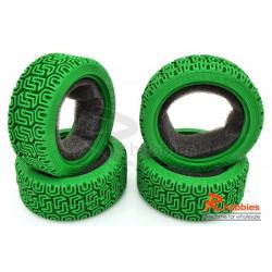 Комплект шосейної гуми для автомоделей 1/10 Touring Car L Pattern (зелені)