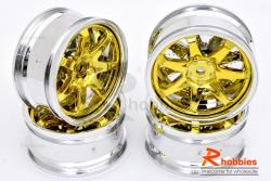 Комплект дисков колес для шоссейных автомоделей 1/10 (серебряно-золотые)