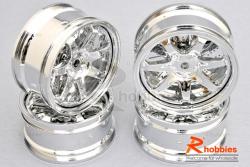 Комплект дисков колес для шоссейных автомоделей 1/10 (серебряные)
