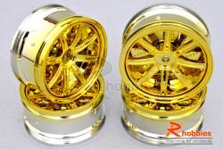 Комплект дисков колес для шоссейных автомоделей 1/10 (золотые)