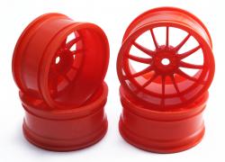 Комплект дисків коліс для шосейних автомоделей 1/10 (червоні)