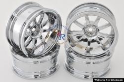 Комплект дисков колес для шоссейных автомоделей 1/10 RC Car (серебряные)