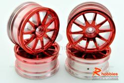 Комплект дисков колес для шоссейных автомоделей 1/10 RC Car (Красные)
