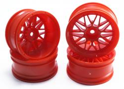 Комплект дисків коліс для шосейних автомоделей 1/10 RC Car (червоні)