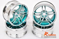 Комплект дисків коліс для шосейних автомоделей 1/10 (Блакитні)  
