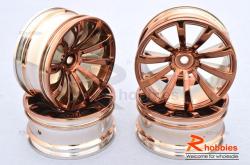 Комплект дисків коліс для шосейних автомоделей 1/10 (Бронзові)  