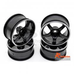 Комплект дисків коліс для шосейних автомоделей 1/10 RC Car(Срібно-чорні)  