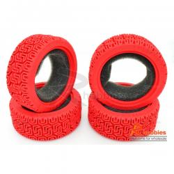 Комплект шоссейной резины для автомоделей 1/10 Touring Car L Pattern (красные)