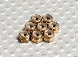 Анодированная алюминиевая гайка М3 с нейлоновым фиксатором (титан)