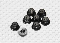 Анодована алюмінієва гайка М4 з нейлоновим фіксатором і зазубреною прижимною площиною