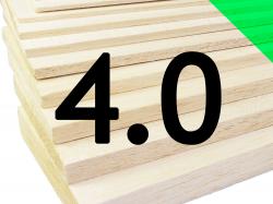 Пластина бальзова 4x100x1000мм (Середня)