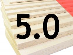 Пластина бальзовая 5x100x1000мм (Тяжелая)