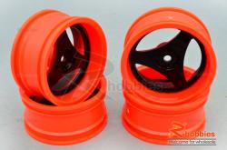 Комплект дисків коліс для шосейних автомоделей 1/10 (червоно-чорні)