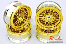 Комплект дисків коліс для шосейних автомоделей 1/10 (золоті)