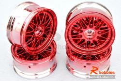 Комплект дисків коліс для шосейних автомоделей 1/10 (червоні)