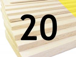 Пластина бальзовая 20x100x1000мм (Легкая)