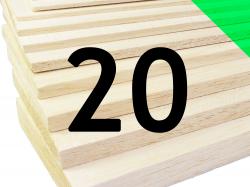 Пластина бальзовая 20x100x1000мм (Средняя)